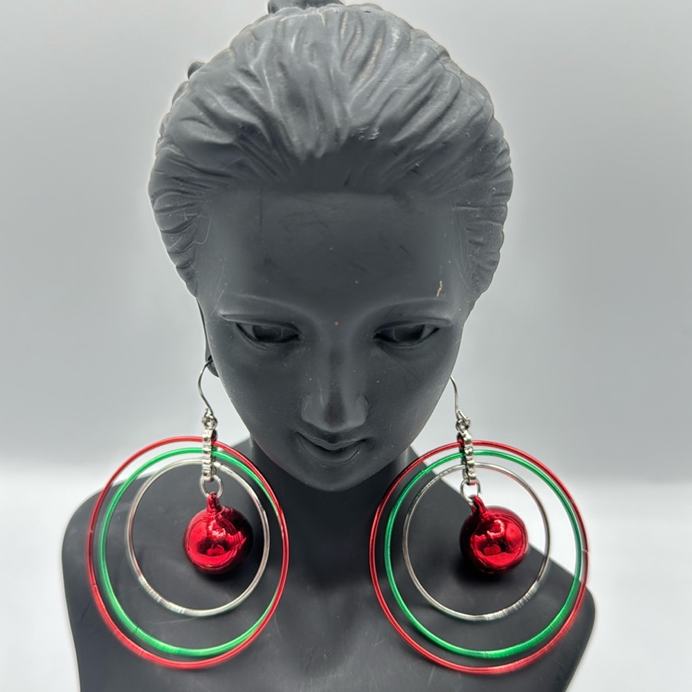 Christmas Holiday Hoop Bell Earrings